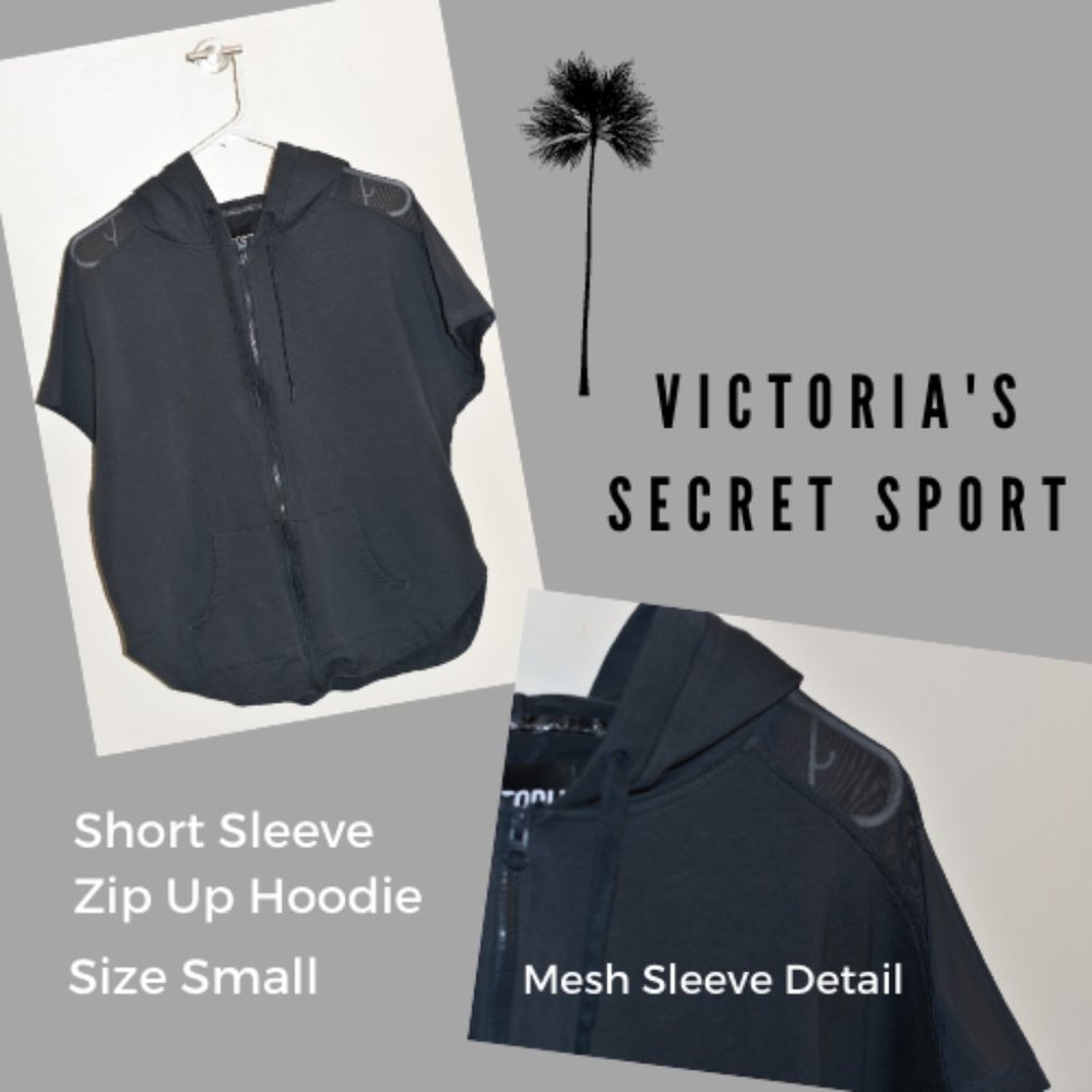Victoria Sport Short Sleeve, Zip-Up Hoodie, Size S